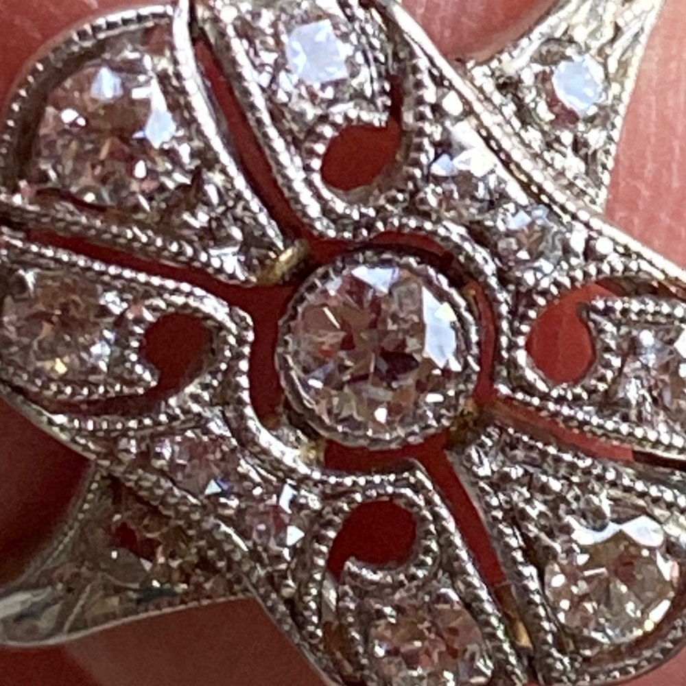 Antique Filigree Platinum and Diamond Ring